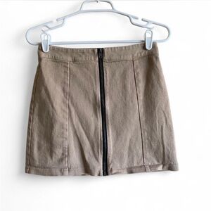 Forever 21 Tan Zipper Mini Skirt